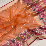 Pure Kora Silk Handwoven Banarasi Saree