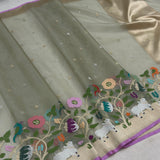 Pure kora Handwoven Banarasi saree
