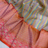 Multicolour kora rangkat handwoven Banarasi saree
