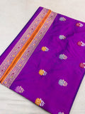 Dual shade pure katan silk Handwoven banarasi saree