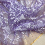 Lavender color pure tissue net handwoven banarasi saree