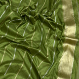 Lavender colour pure tissue handwoven banarasi saree