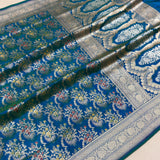 Dual shade pure katan silk Handwoven banarasi saree