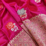Pink Color Pure Katan Silk Handwoven Banarasi Saree