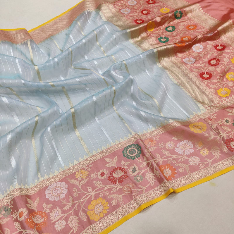 Pure Kora Silk Handwoven Banarasi Saree