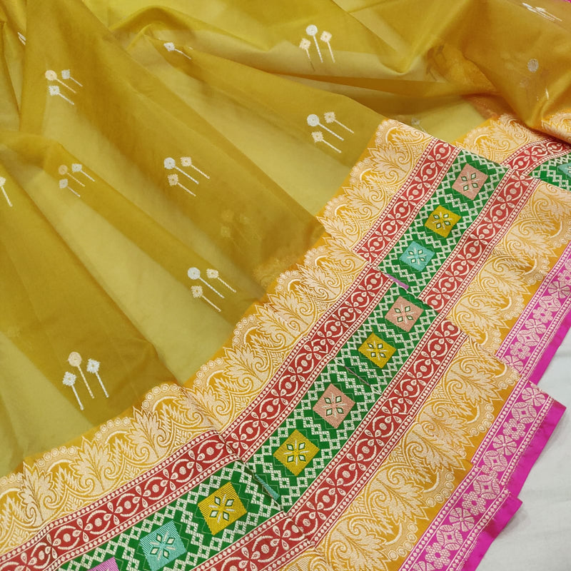 Pure Kora Silk Handwoven Banarasi Saree