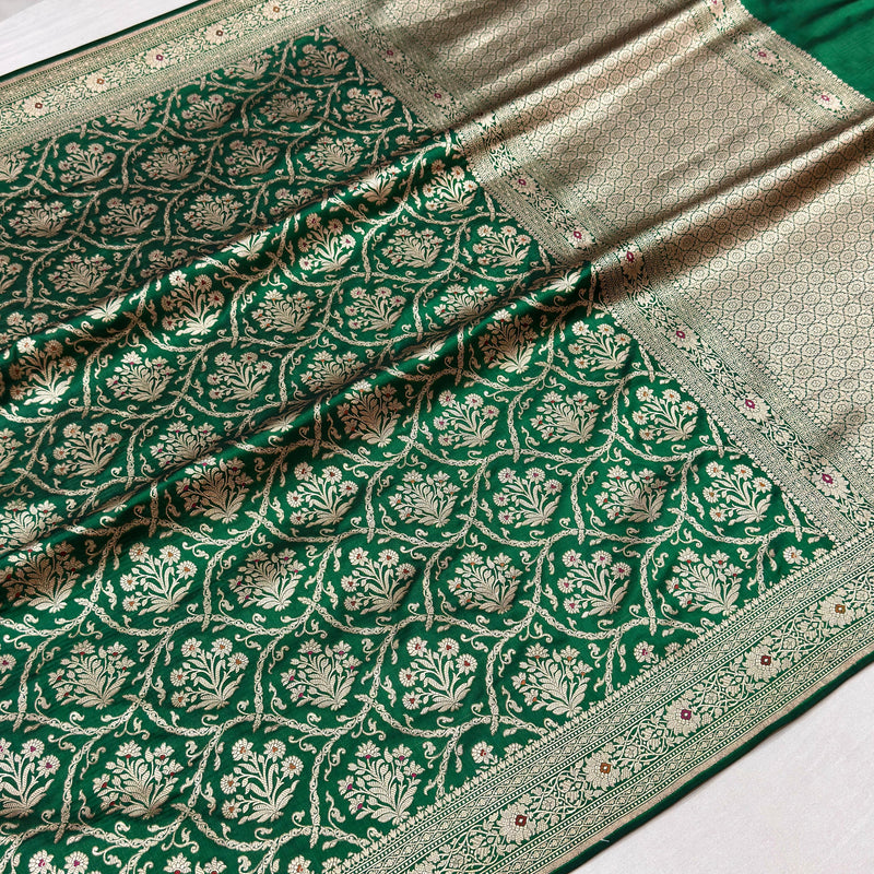 Pure katan silk Handwoven banarasi saree
