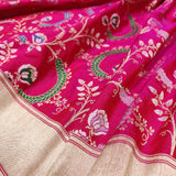 Pink Colour Pure Katan Silk Handwoven Banarasi Saree