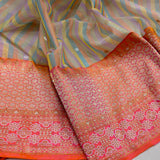 Multicolour kora rangkat handwoven Banarasi saree