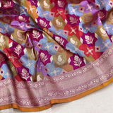 Multicolor Pure Katan Silk Handwoven Banarasi Saree