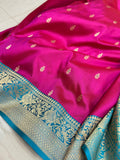 Rani colour Pure Katan silk handwoven banaras saree