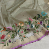Pure kora Handwoven Banarasi saree