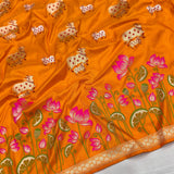 Pure katan silk Handwoven banarasi saree