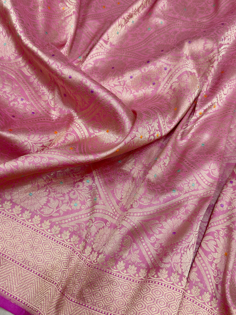 Pure Katan Silk Handwoven Tanchoi Banarasi Saree