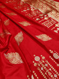 Red Colour Pure Katan Silk Handwoven Banarasi Saree