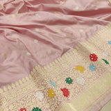 Light pink Colour Pure Katan Silk Handwoven Banarasi Saree