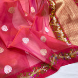 Pure Kora handwoven Banarasi saree
