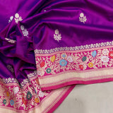 Pure katan silk Handwoven banarasi saree
