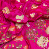 Pink colour Pure Katan Silk Handwoven Banarasi Saree