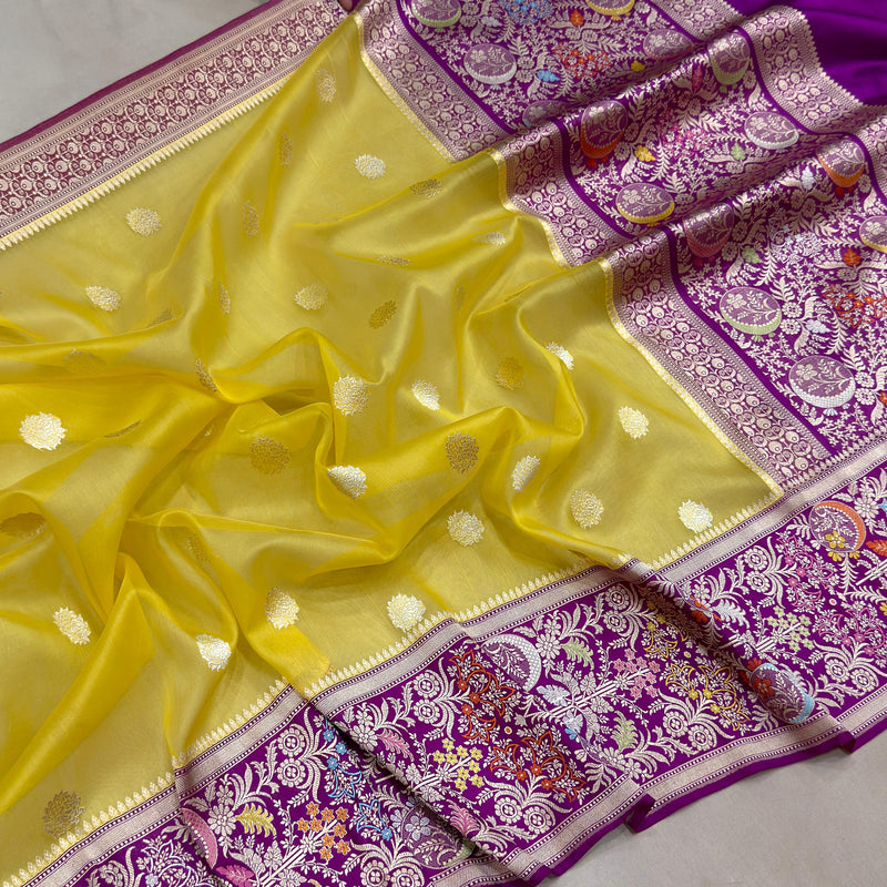 Pure Kora Silk Handwoven Banarasi Saree