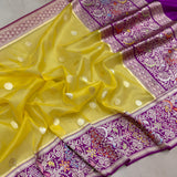 Pure Kora Silk Handwoven Banarasi Saree