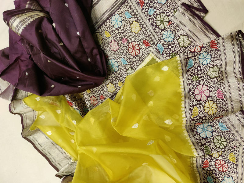 Pure Kora Silk Handwoven Banarasi Saree