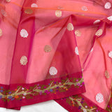 Pure Kora handwoven Banarasi saree