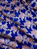 Royal blue colour Pure Katan Silk Handwoven Banarasi Saree