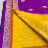 Dual shade pure katan silk Handwoven banarasi saree