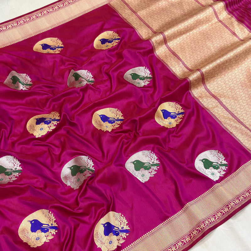 Pure Mashru Silk Handwoven Banarasi Saree