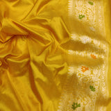 Multicolor Pure Katan Silk Handwoven Banarasi Rangkat Saree