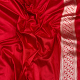 Red colour pure katan silk handwoven banarasi saree
