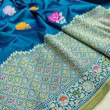 Dual Shade Pure Katan Silk Handwoven Banarasi Saree