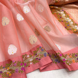 Pure Kora handwoven Banarasi saree