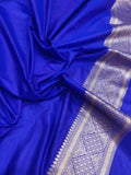 Royal blue colour Pure Katan Silk Handwoven Banarasi Saree