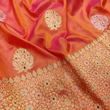 Dual Sade Pure Kora Silk Handwoven Banarasi Saree