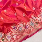 Dual shade pure katan silk Handwoven banarasi saree