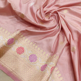 Pastel Colour Pure Katan Silk Handwoven Banarasi Saree