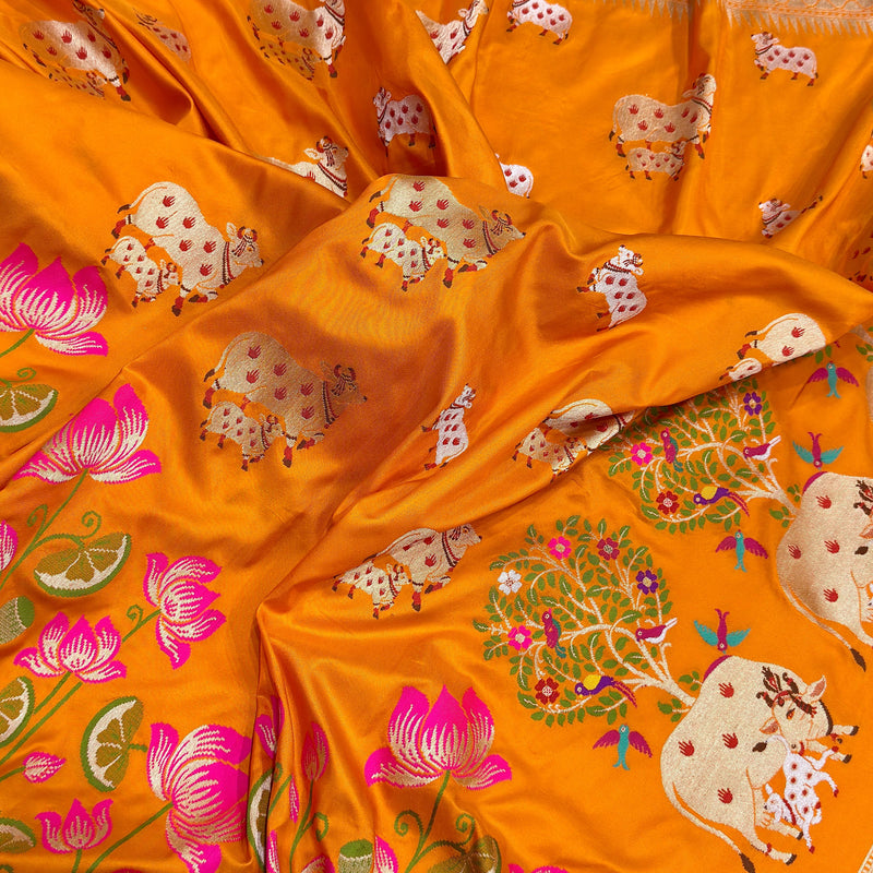 Pure katan silk Handwoven banarasi saree