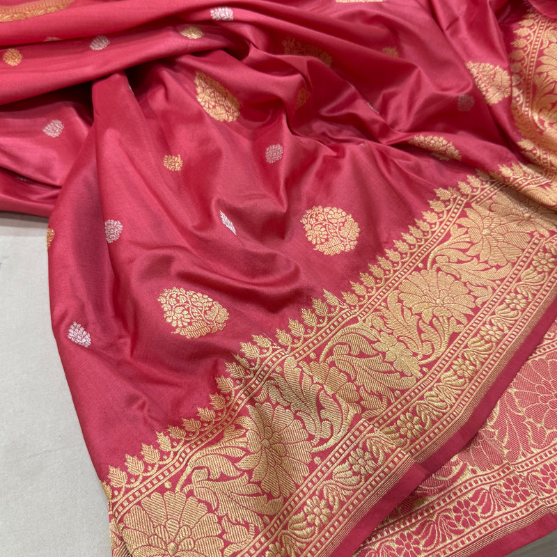 Pure katan silk Handwoven banarasi saree