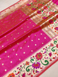 Pink Color Pure Katan Silk Handwoven Banarasi Saree