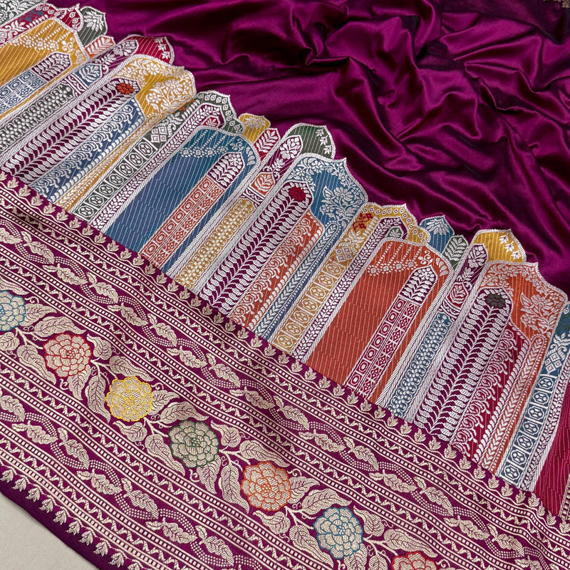 Pure katan silk Handwoven banarasi saree