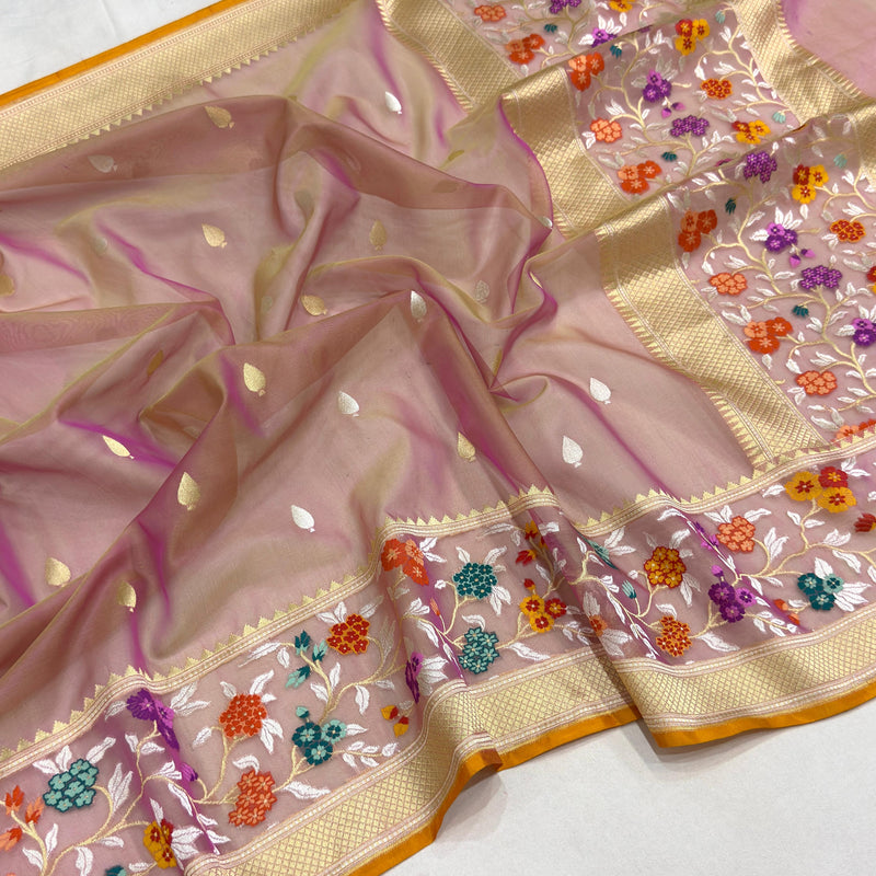 Pure Kora Silk Handwoven Banarasi Saree