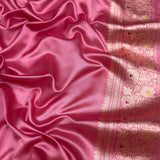 Lavender colour pure kora Handwoven banarasi saree