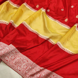 Red Colour Pure Katan Silk Handwoven Banarasi Saree