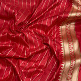 Red colour pure katan silk handwoven banarasi saree