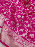 Pink colour pure Katan silk handwoven banarasi saree