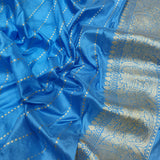 Sky blue colour pure katan silk Handwoven banarasi rangkat saree