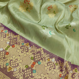 Light green Colour Pure Tissue Silk Handwoven Banarasi Saree