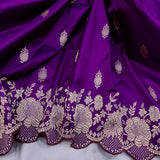 Purple colour pure katan silk handwoven banarasi saree
